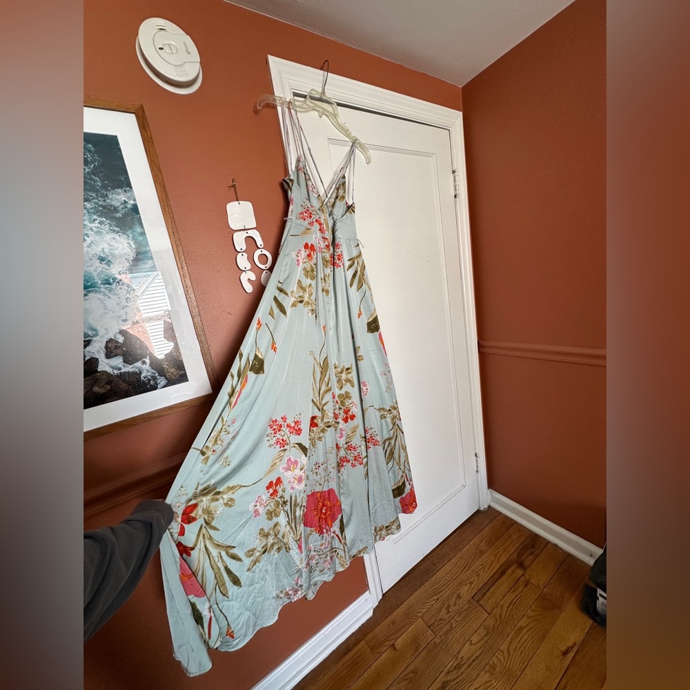 Lulus Still the One Sage Green Floral Print Satin Maxi Dress - Picture 7 of 12